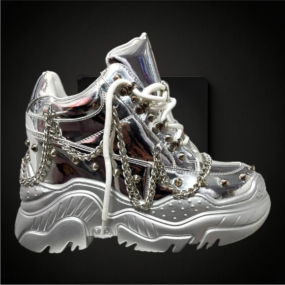 anthony wang Shoes - ANTHONY WANG silver space candy dollskill hidden heel platform sneaker shoe edm